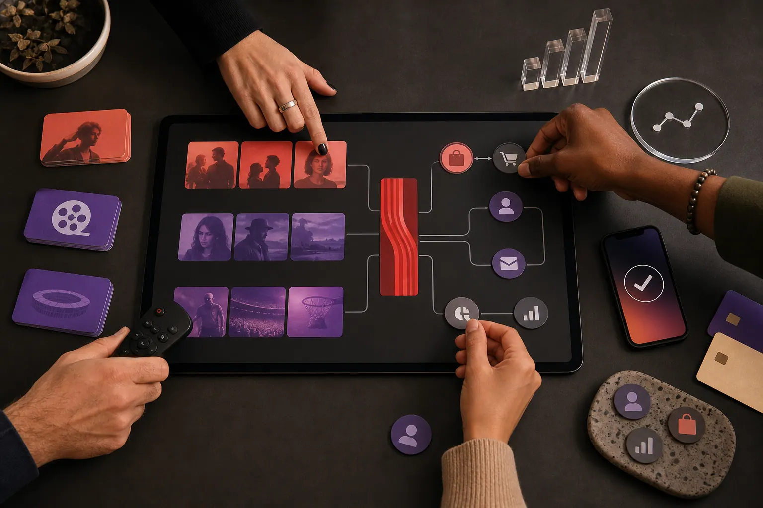 Netflix Ads representado em composição editorial sobre netflix quase dobra compromissos publicitários e reforça disputa pela tv conectada.