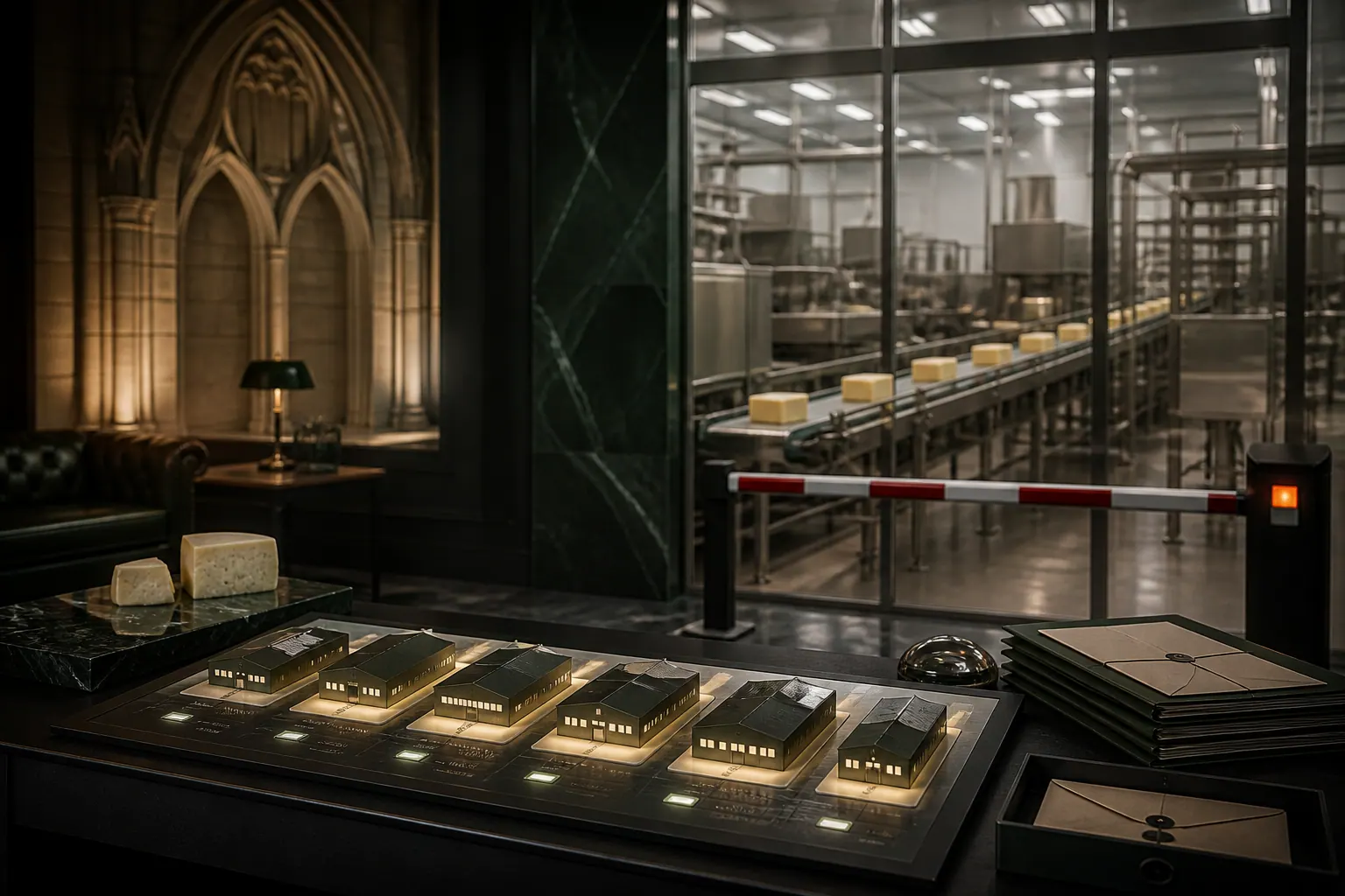 Cathedral City representado em composição editorial sobre lactalis acerta compra da operação britânica da saputo por £ 988 milhões.